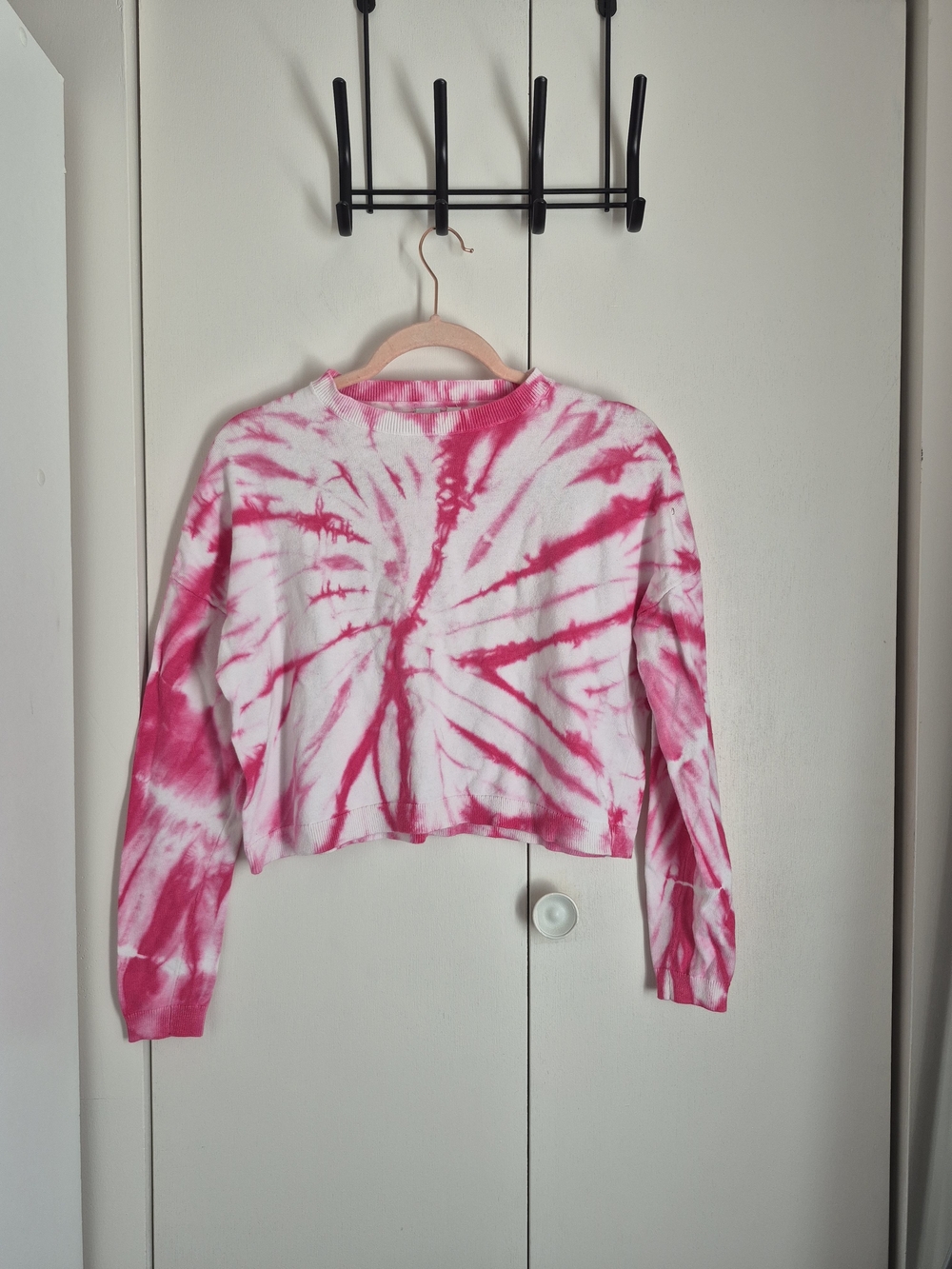 twik Pink and White Tie-Dye Long Sleeve Tee